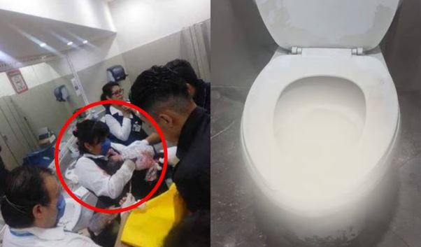 (CDMX) Abandonan a recién nacida en la taza del baño de una plaza comercial en Coapa