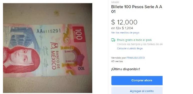 Billete nuevo de $100, de Sor Juana, se vende ahora hasta en $12 mil