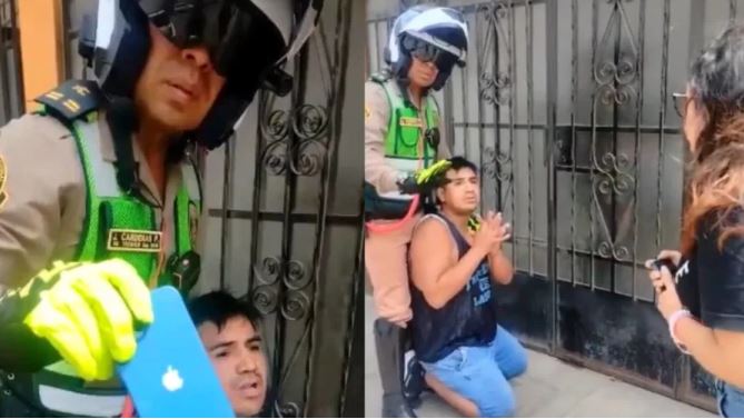 (VÍDEO) Detienen a ratero por robar un celular:  Pide perdón de rodillas a la afectada