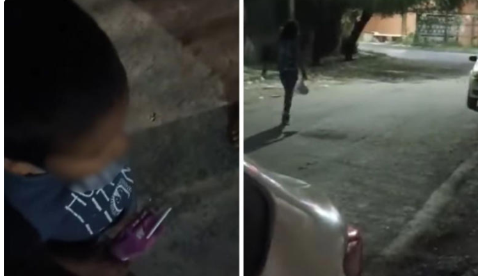 Madre abandona a su hijo de 2 años con sólo una caja de jugo en la mano