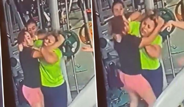 Mujeres protagonizan pelea en un gimnasio