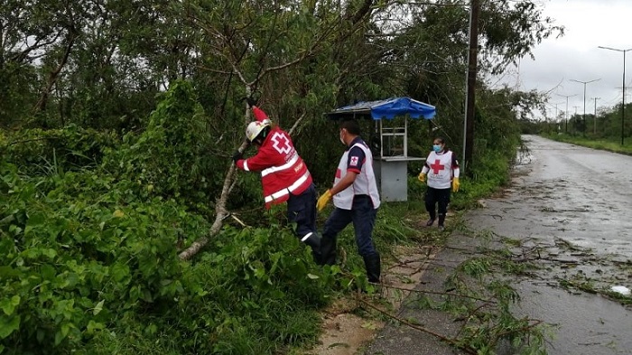 Voluntarios de la Cruz Roja recorren zonas afectadas por ‘Zeta’