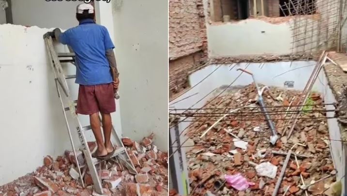 Destruyó la casa que construyó en propiedad de sus suegros tras finalizar su relación