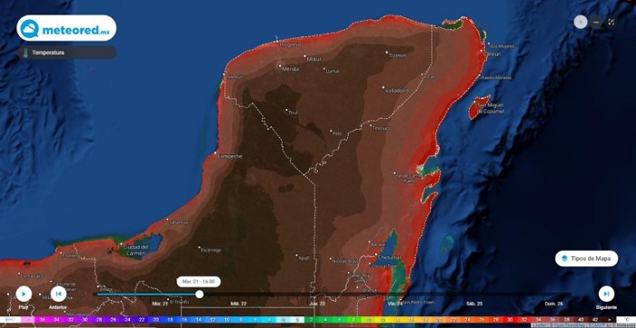 Las temperaturas podrían superar los 45°C en los próximos días en Yucatán