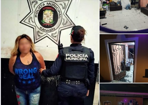 Kanasín: Mujer apedreó la casa de su vecina y acaba detenida