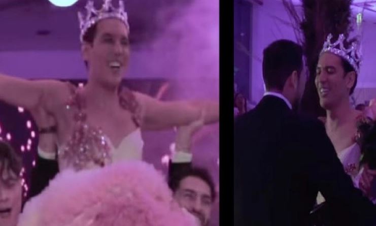 Hombre cumple 30 años y lo celebra como "quinceañera" con vestido y vals