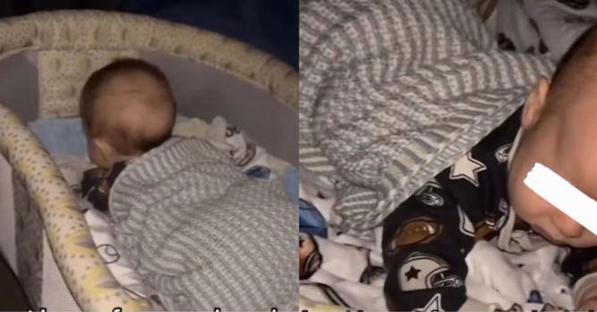 (VÍDEO) Tierna reacción de bebé al ser despertado por ronquidotes de su papá