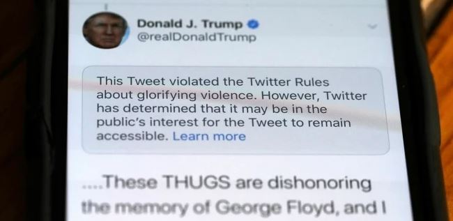 Twitter suspendería cuenta de Trump por "mensajes incendiarios"