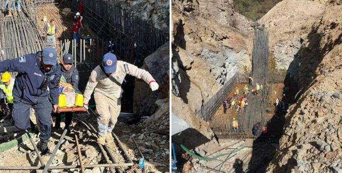 Derrumbe en obra carretera mata a trabajador y hiere a 6 más