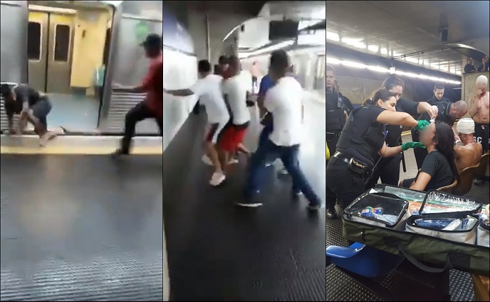 Brutal ataque de aficionados de Sao Paulo a los de Corinthians en metro de Brasil