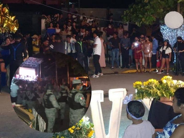 Guardia Nacional dispersa fiesta de XV años con 500 invitados
