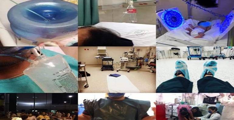 Médicos protestan con fotos que evidencian la penuria laboral a la que se enfrentan