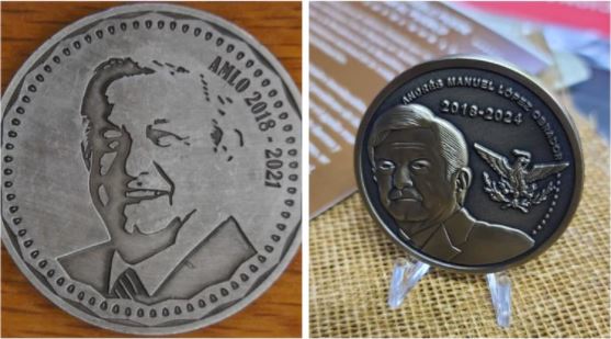 Circulan en México monedas con el rostro de López Obrador