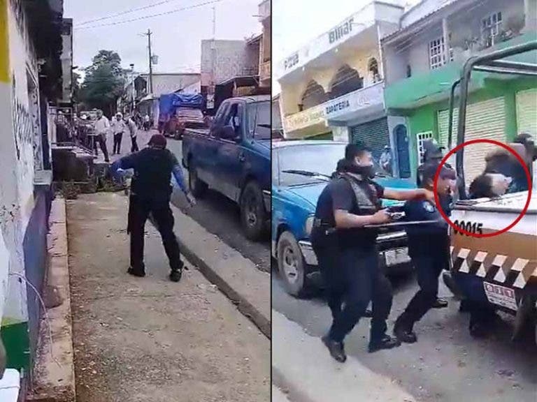 Policías golpean brutalmente a un hombre detenido en Chiapas