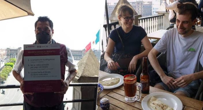 CDMX: ‘La propina no es obligatoria’: Profeco pone letreros en restaurantes del Zócalo