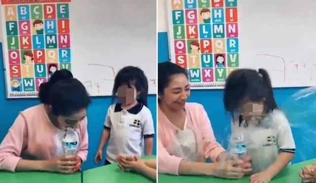 Despiden a maestra por hacer reto de la botella a niña de kínder