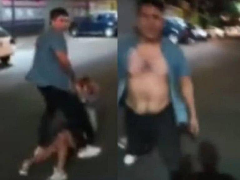 (VIDEO) Sujeto que golpeó a una mujer a mitad de la calle sigue en libertad