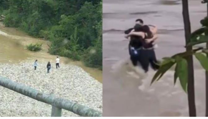 Italia: Amigos se abrazan antes de arrastrados por corriente de un río