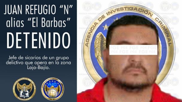 Cae  ‘El barbas’ jefe de sicarios del Cártel Santa Rosa de Lima