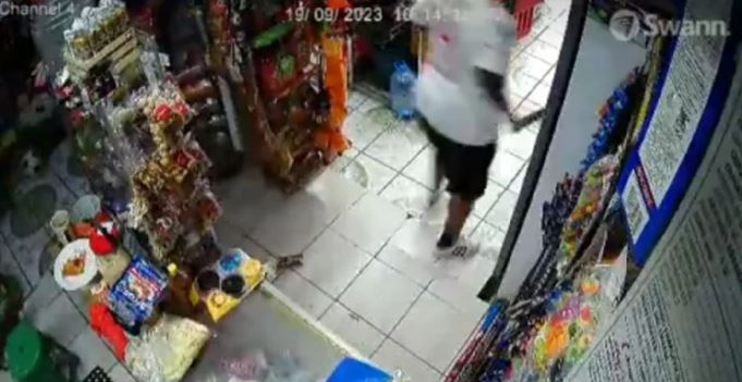 (VÍDEO) Mujer evita que ladrón asalte su tienda en León... ¡con un machete!