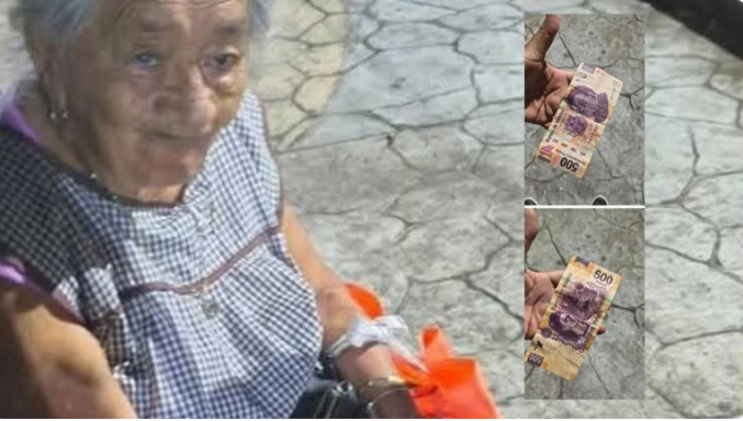 Joven devuelve los $500 a adulta mayor que fue estafada con billete falso en Veracruz