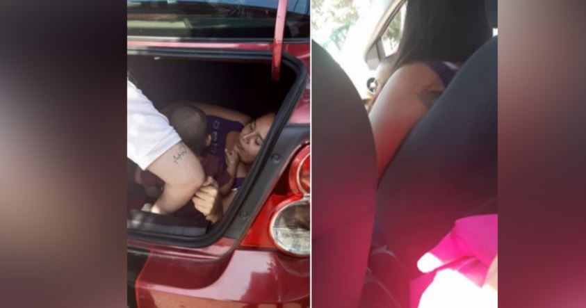 Se metió a la cajuela del auto de su esposo, chofer de Uber, para espiarlo