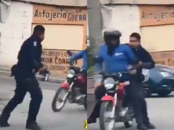 (VÍDEO) Repartidor de farmacia da ‘aventón’ a policía que perseguía a delincuentes