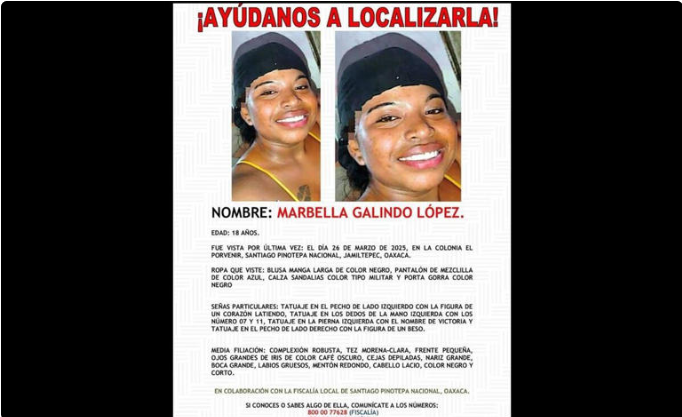 Desaparece menor afromexicana de Oaxaca; familiares piden apoyo