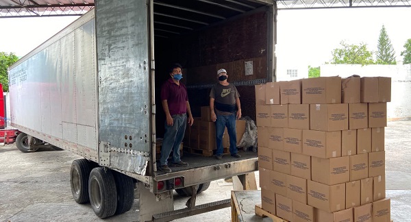 Yucatán: Llegan 43 ton de víveres enviados por Tamaulipas, Querétaro y Aguascalientes