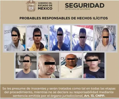Detienen a 10 personas ligadas a robos a tiendas y cajeros en Edomex