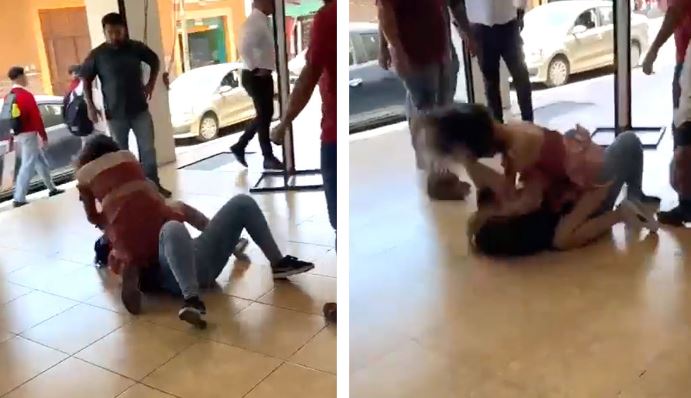 (VÍDEO) Indigna fuerte pelea entre unas estudiantes de Uruapan; nadie hizo algo