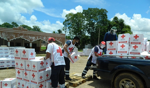 Más de mil familias de Cankab, Tekax, reciben apoyo humanitario de Cruz Roja