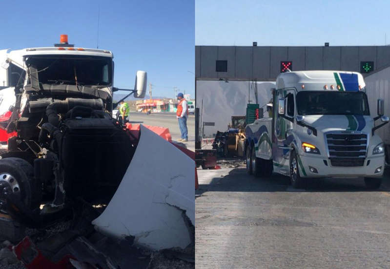 Tráiler se impacta con caseta ‘La Carbonera’ en Coahuila