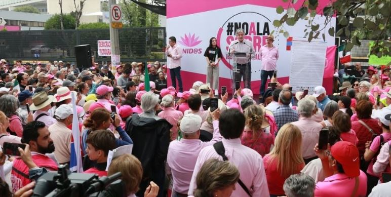 (VÍDEO) Marea Rosa se moviliza contra la sobrerrepresentación de Morena