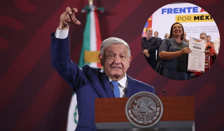 Cuestionan a AMLO por espectaculares de "corcholatas"; termina atacando a Xóchitl