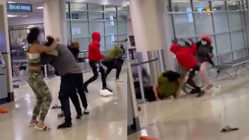 (VÍDEO) Pasajeros protagonizan pelea campal en aeropuerto de EE.UU.
