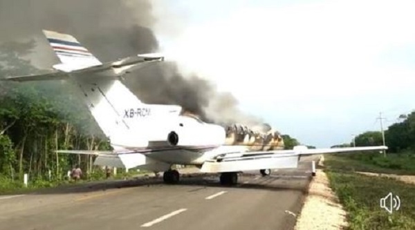 La cacería del jet venezolano cargado de droga que se incendió en Q. Roo