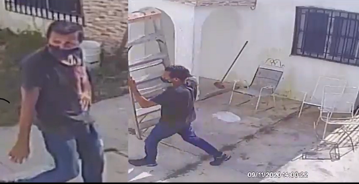 (Video) Buscan a sujeto que fue captado cuando robaba una escalera en Chenkú