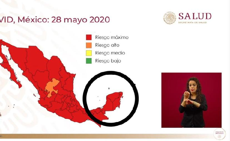 Semáforo federal indica que Yucatán y prácticamente todo el país están en rojo