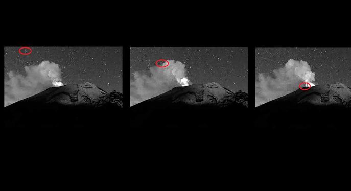 (VÍDEO) Captan extraña luz entrando al cráter del volcán Popocatépetl