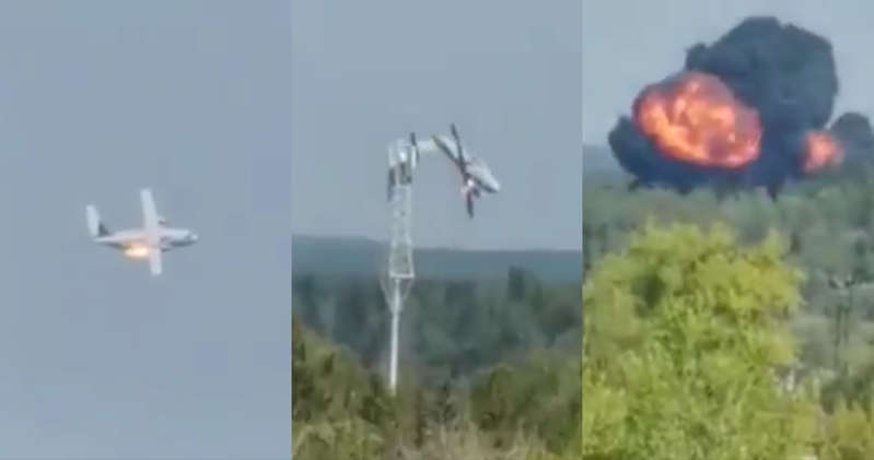 VIDEO: Captan el momento en que un avión militar se estrella cerca de Moscú