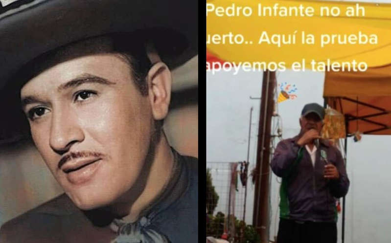 Abuelo se hace viral por cantar igual que Pedro Infante en tianguis de CdMx