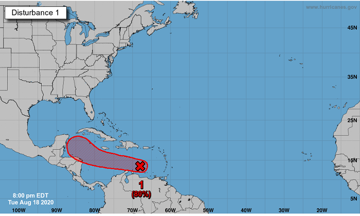 Aumenta probabilidad de depresión tropical en el Caribe