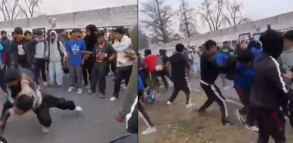 (VIDEO) Puebla: Se sucita pelea masiva entre estudiantes de bachillerato