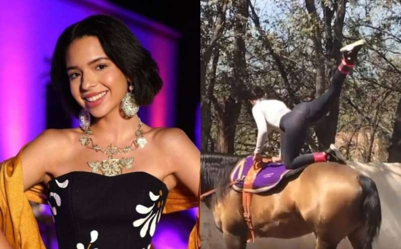 Ángela Aguilar comparte extrema rutina de ejercicio... ¡encima de un caballo!