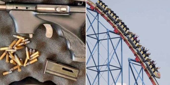 Intentaron entrar a Six Flags con subametralladora