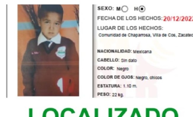 Liberan a niño de 6 años: estuvo secuestrado 37 días en Zacatecas