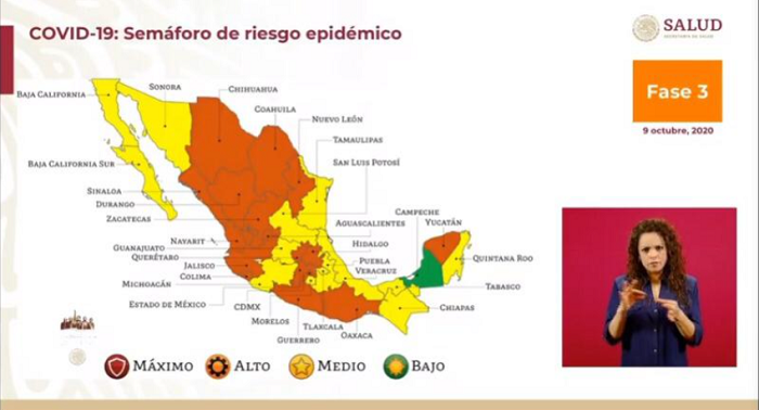 Estados que estarán en semáforo amarillo para los próximos 15 días