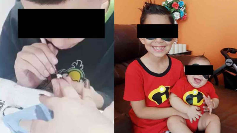 Niño ofrece su servicio de uñas acrílicas para pagar la operación de su hermano