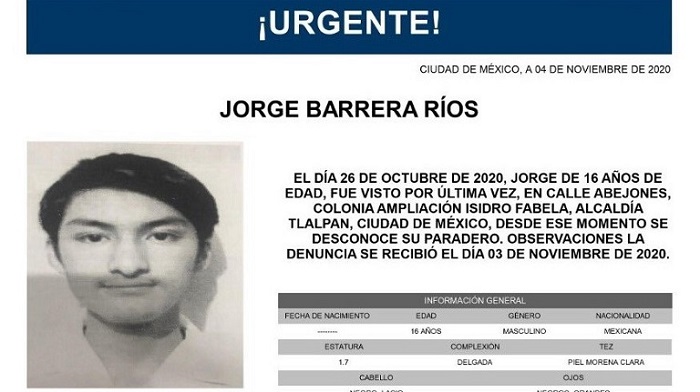 Desaparece estudiante de 16 años tras broma estudiantil